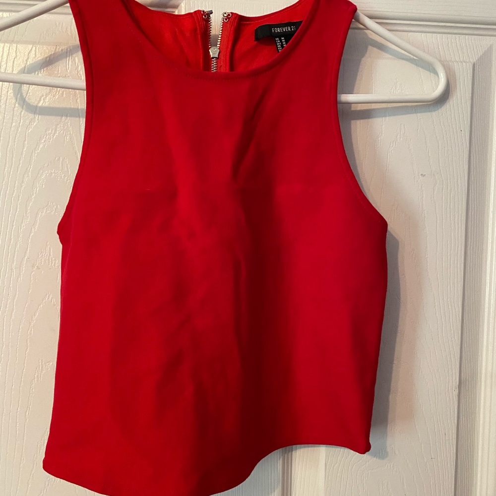 Red crop top